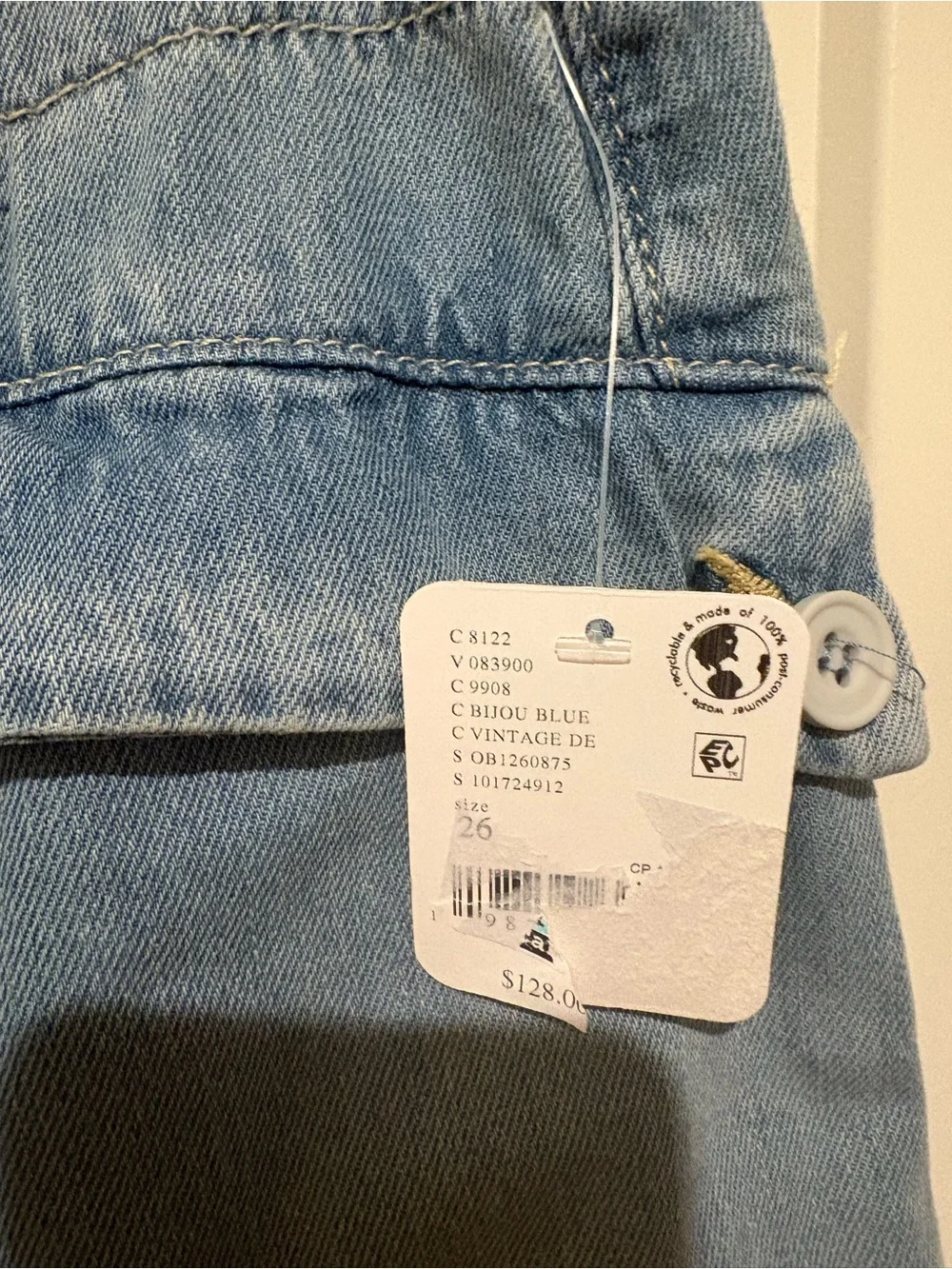 Free People We The Free Lotus Balloon Jeans Size 26 Color: Bijou Blue NWT - Picture 6 of 8